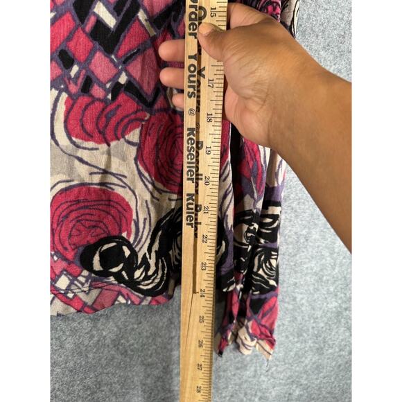 Chico's Travelers Top Women 0 Small‎ Long Sleeve Floral Artsy eclectic abstract - Picture 4 of 7